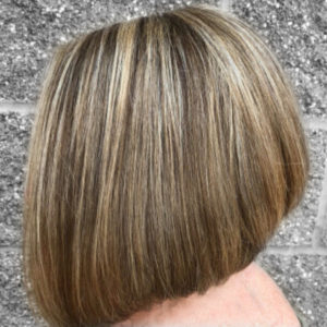Angle Bob Women's Hairstyle with the best balayage